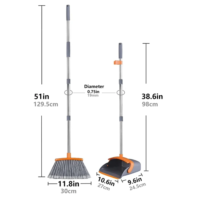 Juego de escoba y recogedor, recogedor de pie para el hogar