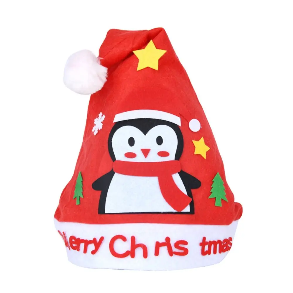 Cappello da Babbo Natale fatto a mano in tessuto non tessuto Babbo Natale Alce Bambini Cappelli per arti di Natale Padre Natale Pinguino Kriss Kringle Hat Party
