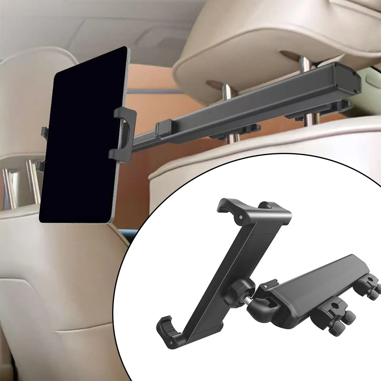Generic Car Tablet Holder Portable Telescopic Backseat Mount Trip Essential