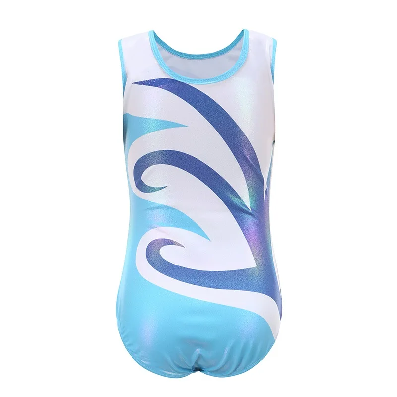 

Children Girls Sparkly Ballet Leotard Sleeveless Gymnastics Bodysuit Stage Performance Costume Training Dancewear 5-14 Years