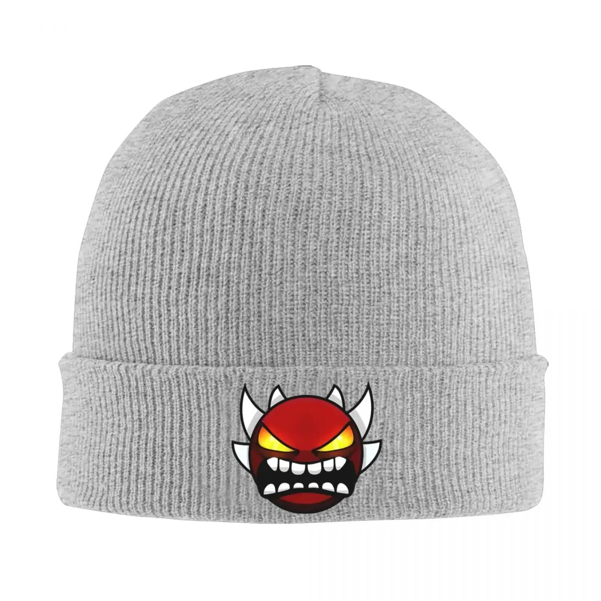 Geometry Dash Demon Knit Hat Beanies Winter Hats Warm Color Cap Men Women