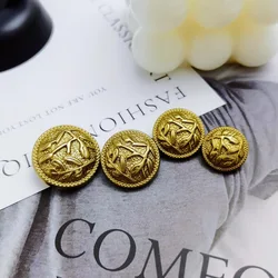 10PCS Leaf Metal Buttons Sweater Cardigan Shirt Decorative Buttons Gold Maple Leaf Design Handmade DIY Sewing Simple Buttons