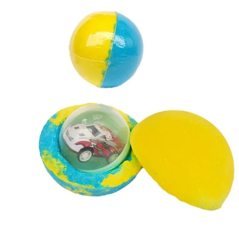 

Two-color cartoon car bath ball toy bath bubble ball baby explosion salt