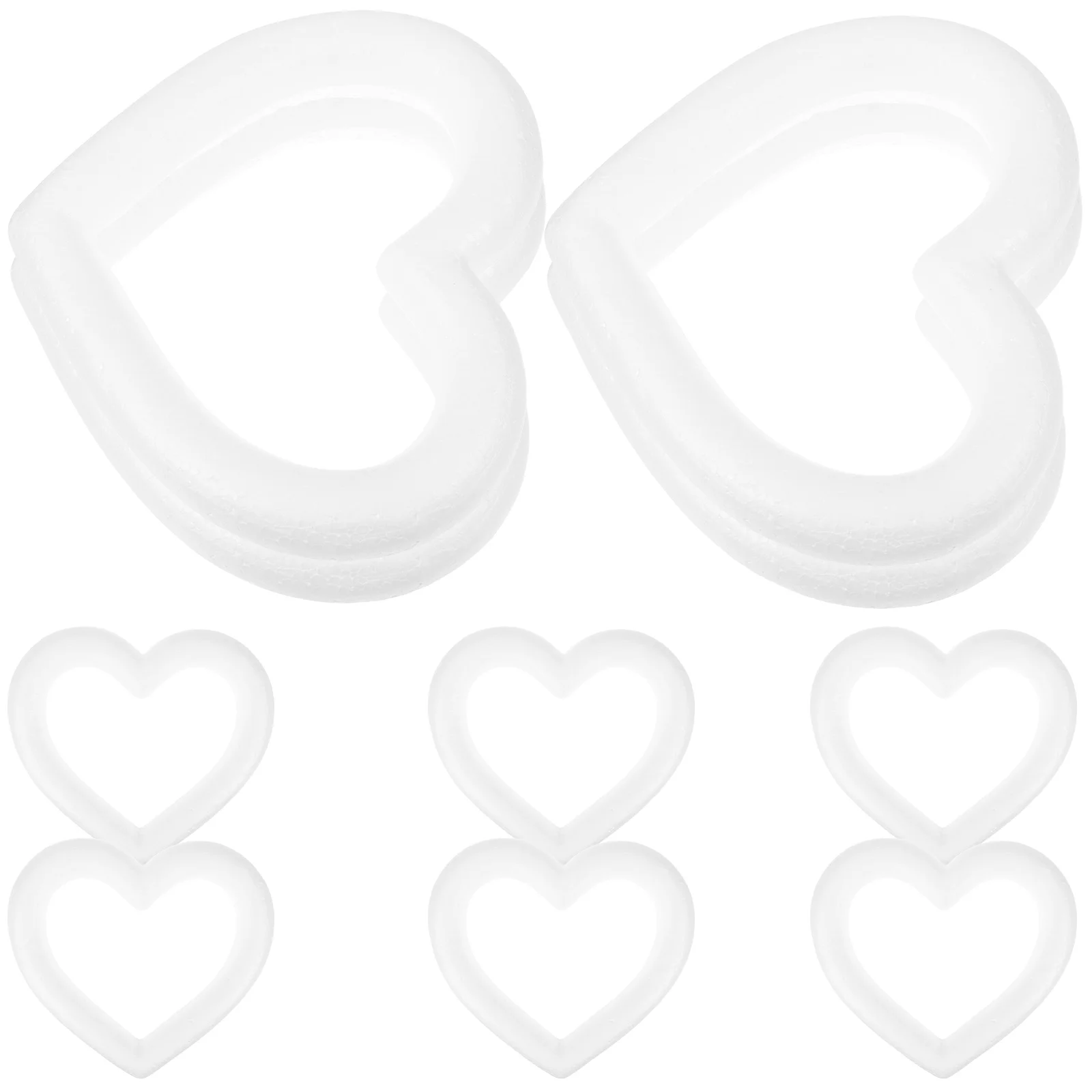 10 Pcs Love Bubble Model Wedding Foam Wreath Form Heart Shaped Crafts Polystyrene Hearts White Hollow