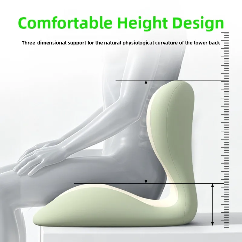 Memory Foam Seat Cushion Wedge with Lumbar Support, Anti-Slip