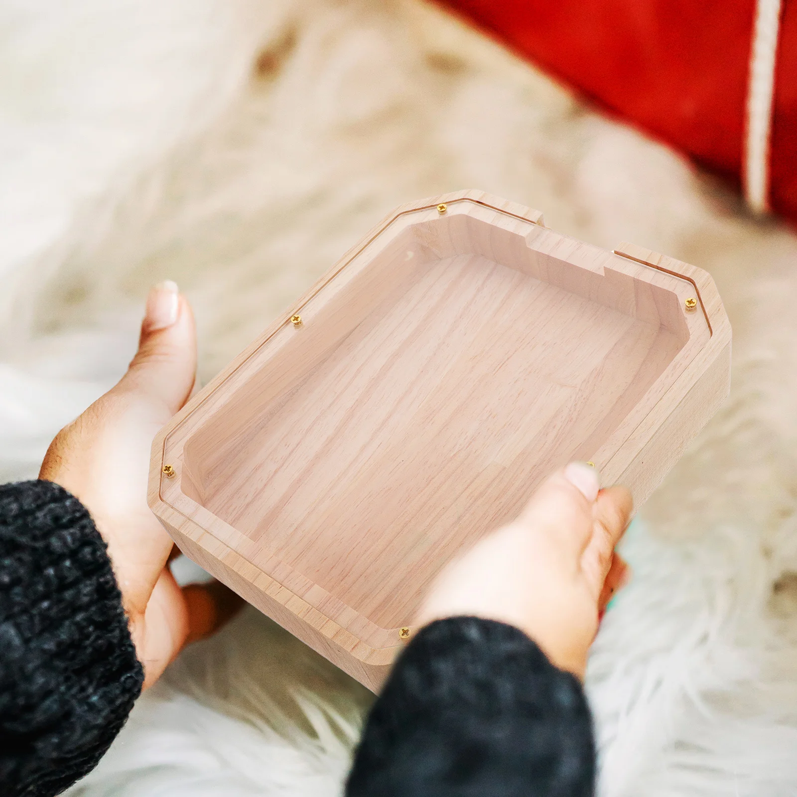Tirelire en bois transparente, Design numérique, pot d'économie de pièces de monnaie pour enfants, décoration de bureau pour la maison, boîte d'argent incassable, cadeau, 1 pièce