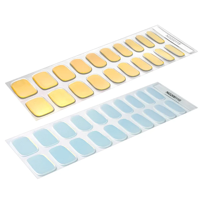 20Tips NG series Semi-Cured Gel Nail Patch Strip Adhesive Slider Long Last Full Cover Nail Wraps UV Gel Polish Manicure Sticker