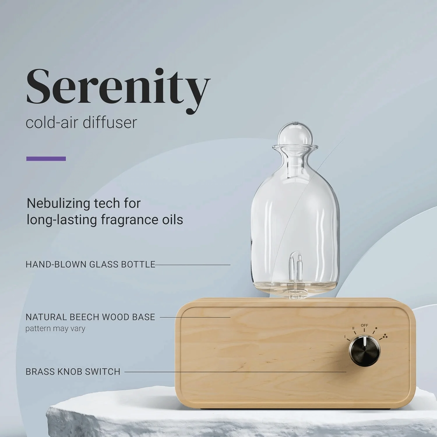 Battery Operated Essential Oil Diffuser Aromatherapy Air Aroma Wood And Glass Design for Home Office Decor