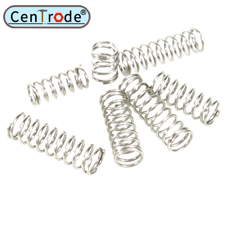 10 peças 304 fio de mola de aço inoxidável diâmetro 0.2/0.3mm pressão de compressão bobina helicoidal comprimento da mola de compressão 5-50mm