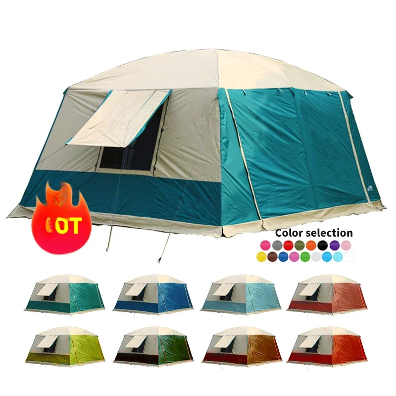 8-12Person extra large tent for camping family cabin 4 season tents outdoor size 2 Rooms 2 Window with Mesh Waterproof Big Tent