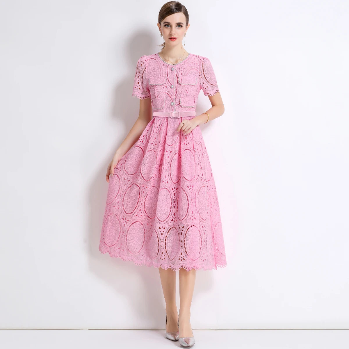 2023 sommer Luxus Perlen Stickerei Blume Spitze Lange Kleider frauen Sommer Prom Robe Abend Party Midi Vestidos Weibliche