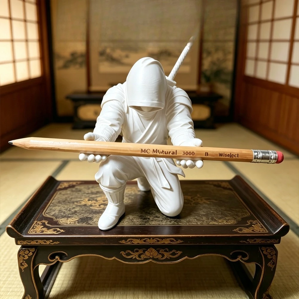 Japanese Ninja Pencil Holder 3D Printed Samurai Brush Pen Stand Office Desk Stationery Organizer Rack School Decor Supplies Gift