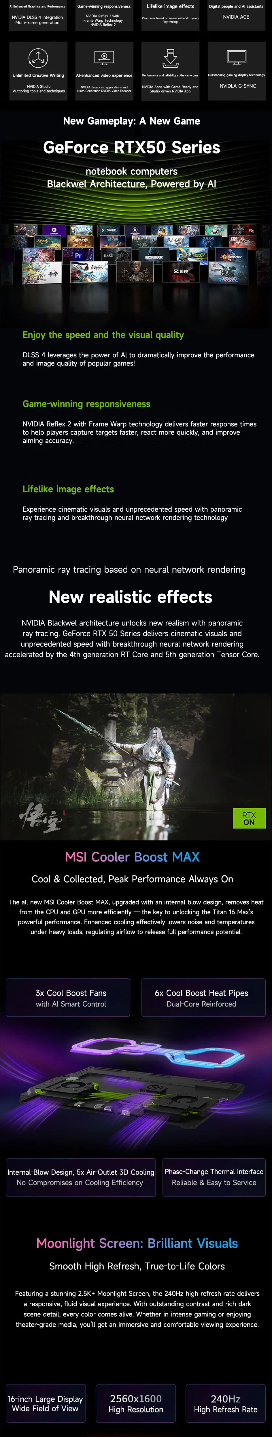 2026 MSI Raider 16 Max HX Gaming Laptop 16 Inch 2.5K 240Hz IPS Screen Netbook Ultra 9-285HX 32GB 1TB RTX5070Ti Notebook Computer