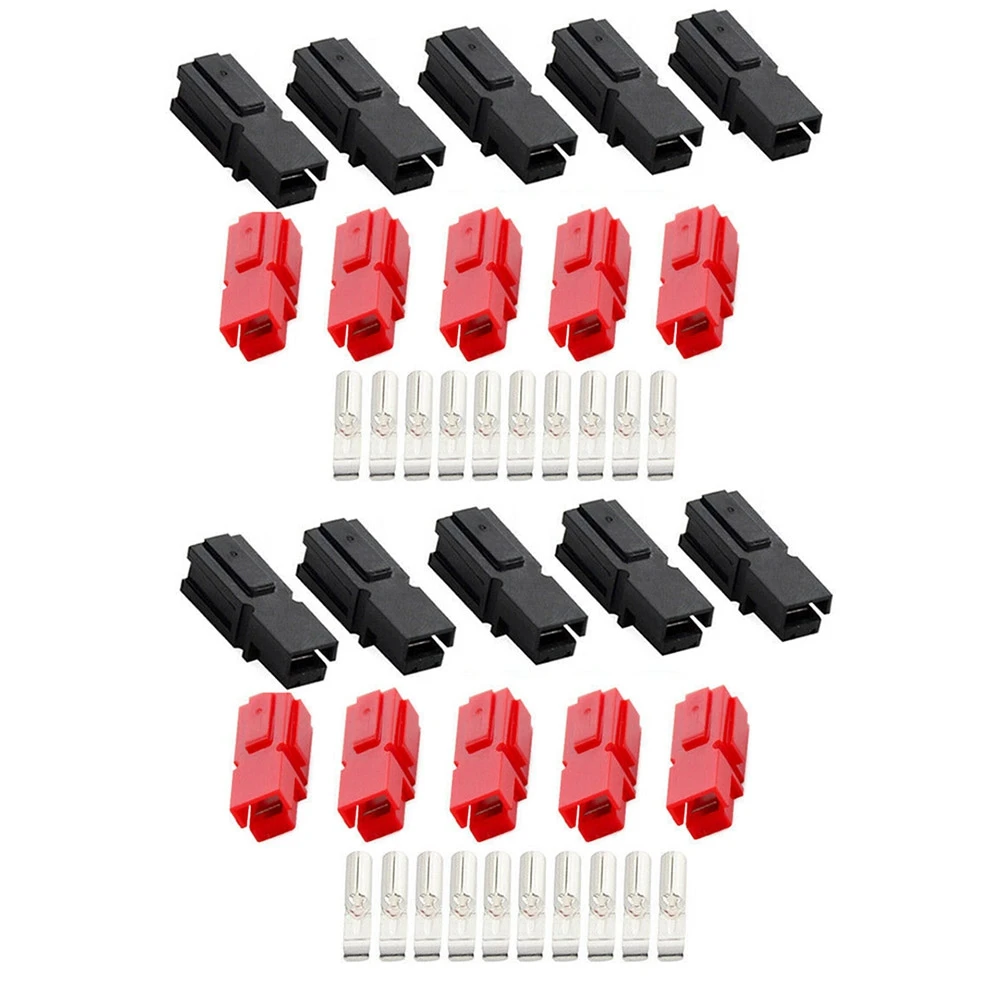 10 Pairs 30A Amp 600V Power Marine Connector Pole Red Black for Anderson Powerpole