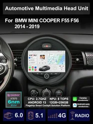 For MINI ONE COOPER S F55 F56 2014-2019 Car Multimedia Carplay Android Auto GPS Navigation Radio stereo Video Player Head Unit