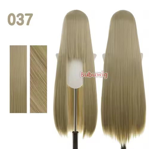 Bubuwig Synthetic Hair 100cm Long Straight Pure Color Cosplay Wigs Over 100 Colors Black White Red Blue Brown Wig Heat Resistant - Image 19