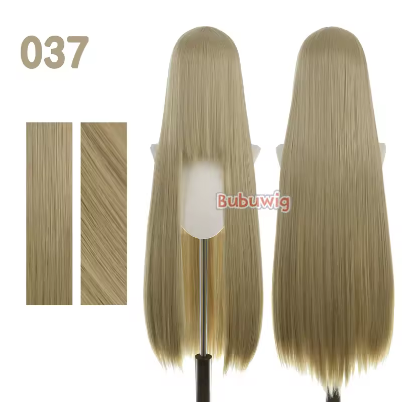 Bubuwig Synthetic Hair 100cm Long Straight Pure Color Cosplay Wigs Over 100 Colors Black White Red Blue Brown Wig Heat Resistant - Image 19