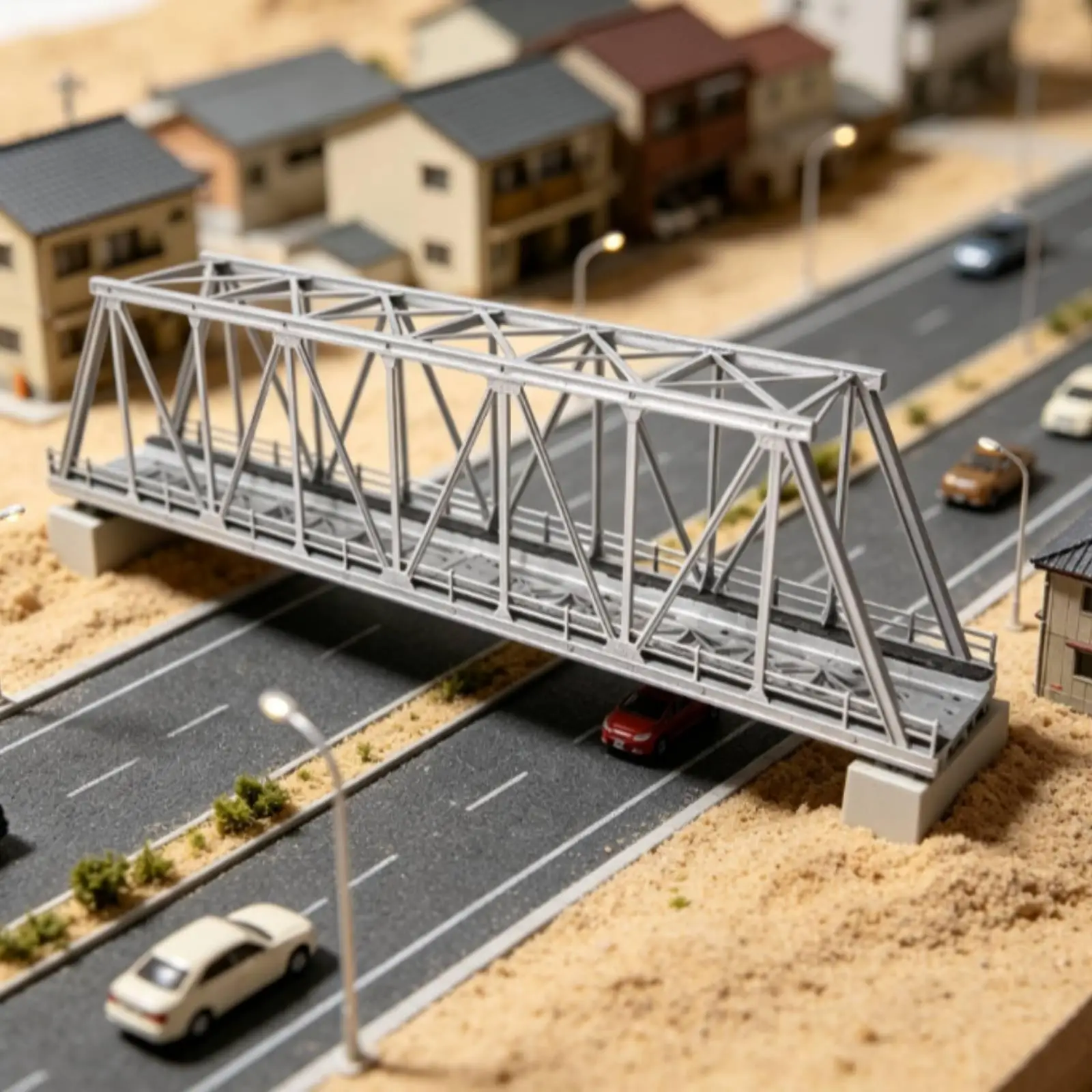Single Ribbon Truss Bridge Model for Miniature Railway Scenery Enthusiasts