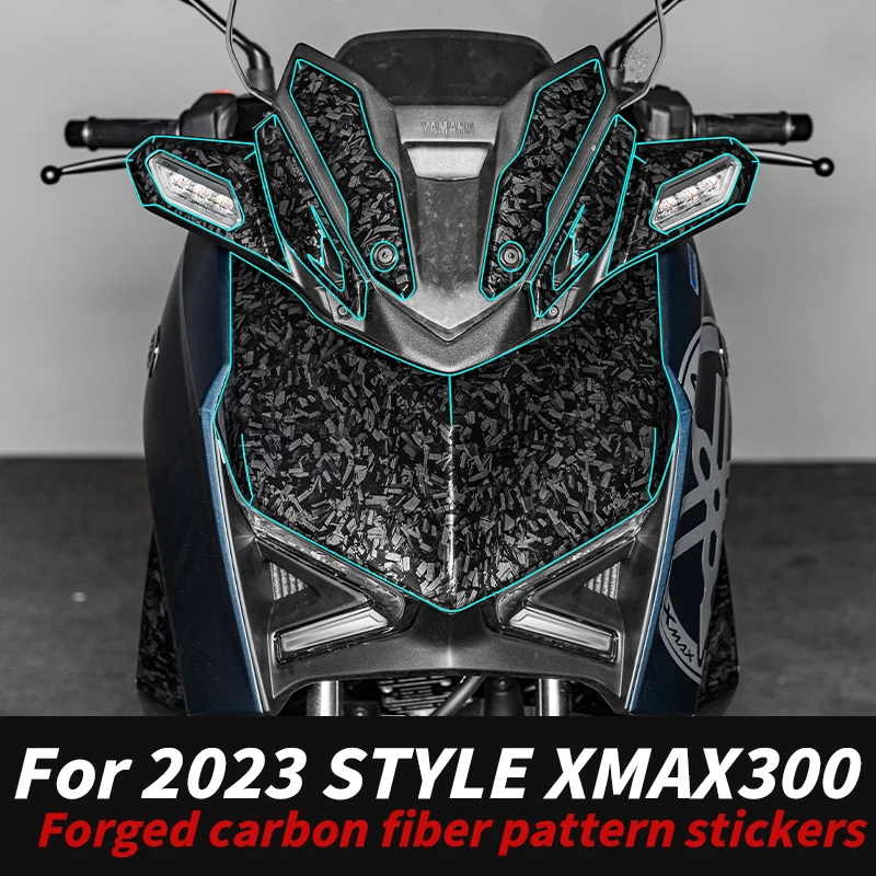 

Used For YAMAHA XMAX300 2023 Forged Carbon Fiber Motorcycle Style Protective Stickers Body Paint Area Decals