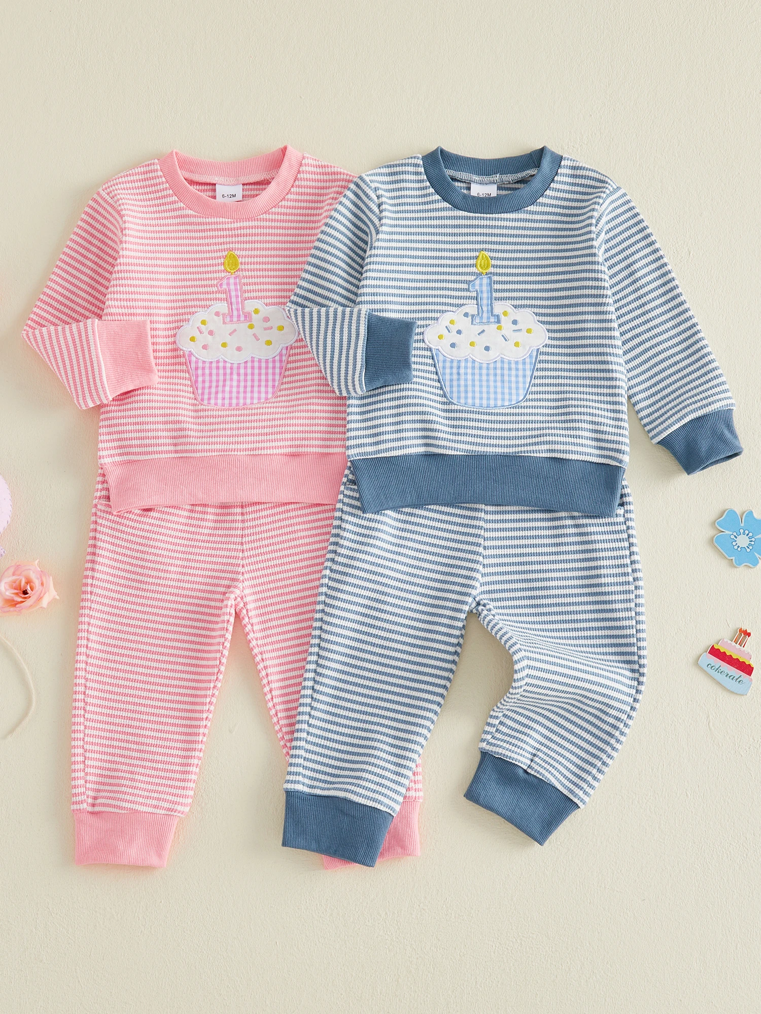 

Baby 2Pcs Birthday Outfits Long Sleeve Unicorn Embroidery Hoodie Leggings Set Baby Clothes for Girls