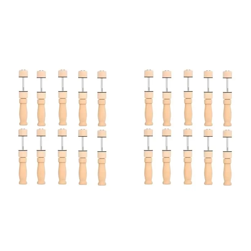

ABLB-20Pcs Simple Root Violin Clamp Solid Wood Clamps Top & Back Clamps Metal Stick Violin Repair Tools