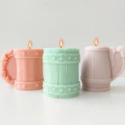 Beer-glass Cup Shape Candle Silicone Mold Beer-mug Soap Resin Plaster Mould Chocolate Cake Ice Making Set Home Party Decor Gifts