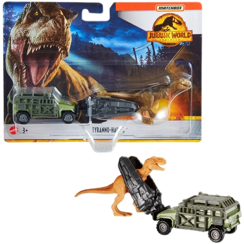 Original Matchbox Jurassic World Dinosaur Transport Car Series Giant Beast Pterosaur T-Rex Alloy Model Toys for Boys Stegosaurus