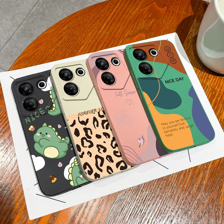 For Tecno Camon 20 Premier 5G Cases Cute Dinosaur Leopard Print Pattern Shockproof Protective Cover For Camon 20Premier Fundas