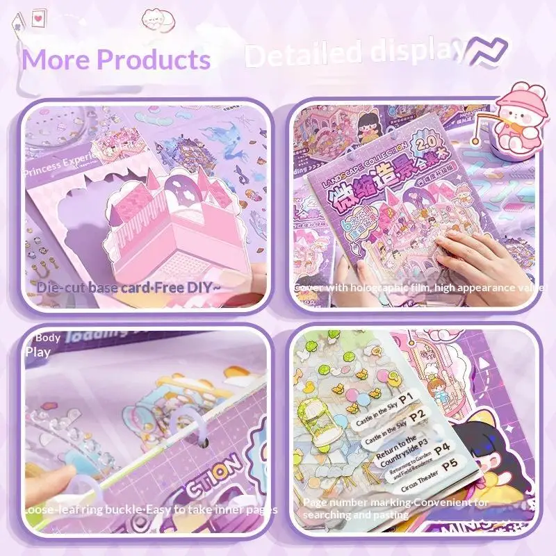 Kawaii 3D Scene Sticker Book 20 Different Themes Removable Stickers Perfect For Kids DIY Craft Playtime Birthday Gifts