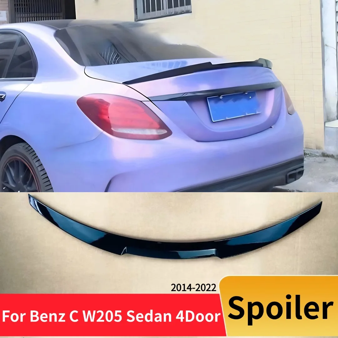

For Mercedes Benz C class W205 2014-2022 C63 C43 C180 C200 C220 C250 4Door Sedan Rear Wing Trunk Lip Spoiler Tuning Accessories