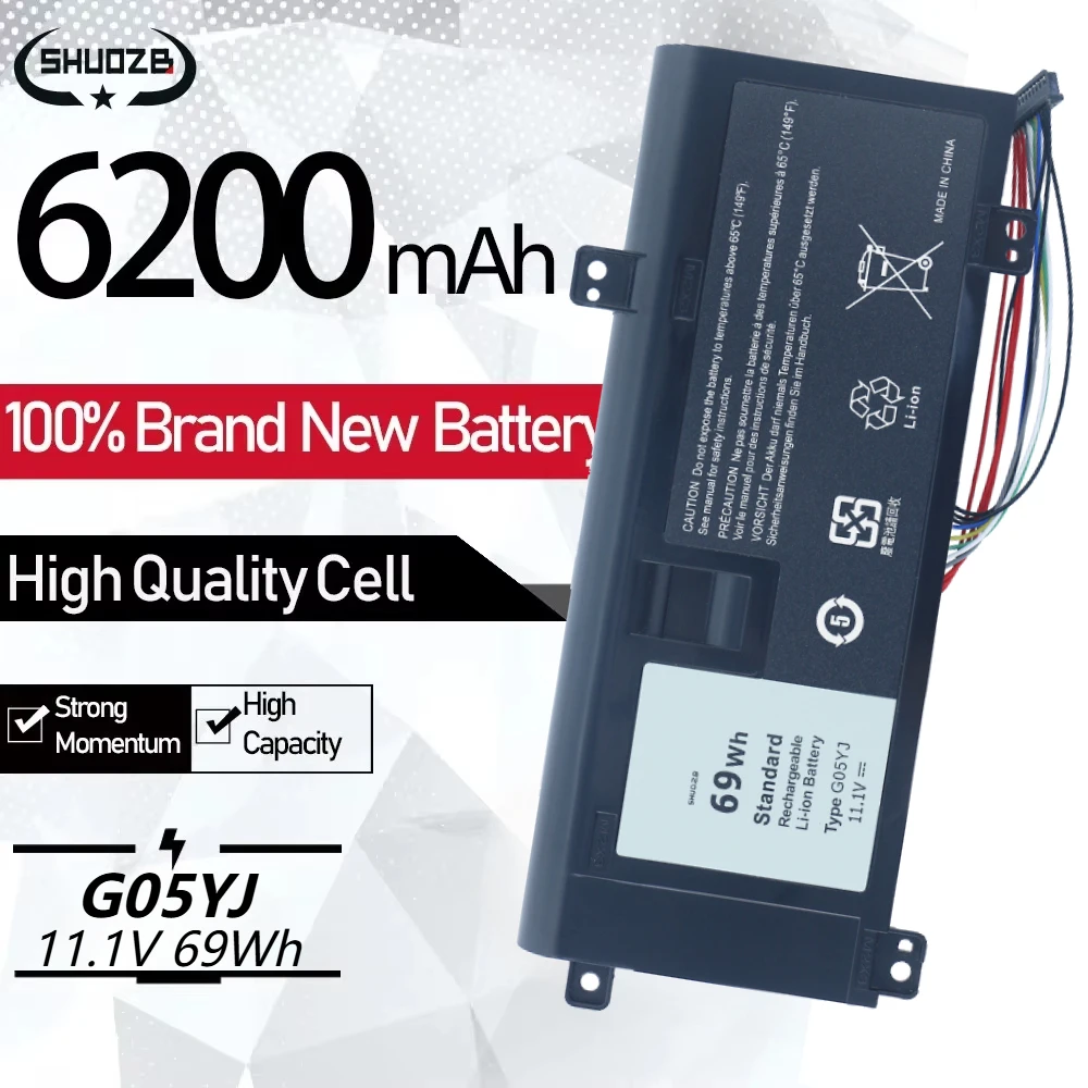 

New G05YJ Laptop Battery For DELL Alienware 14 A14 M14X R3 R4 Series P39G Alienware 14D-1528 14D-4528 Y3PN0 GO5YJ 8X70T 11.1V