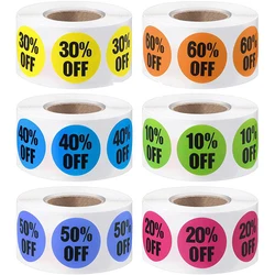 500pcs Percent Off Sticker 10 To 60 Percent Off Clearance Discount Pricemarker Stickers Labels for Retail Store Promotion Sale