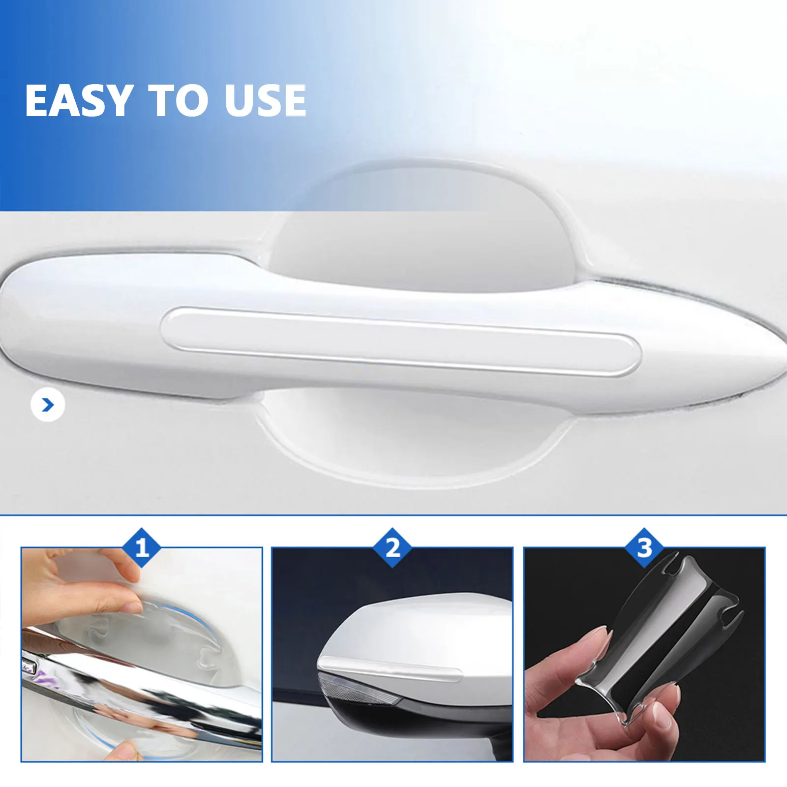 

1Set Car Door Handle Protector PVC Durable Anti-Scratch Sticker Easy Adhesive Protective Film Scratch Guard Car Handle Sticker