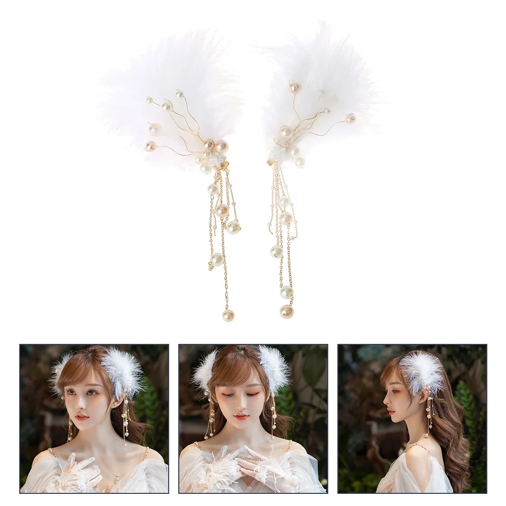 

2 pcs Hair Clips Alloy Tassel Hairpins Ancient Chinese Style Hair Accessories For Women Vintage Cosplay Barrettes