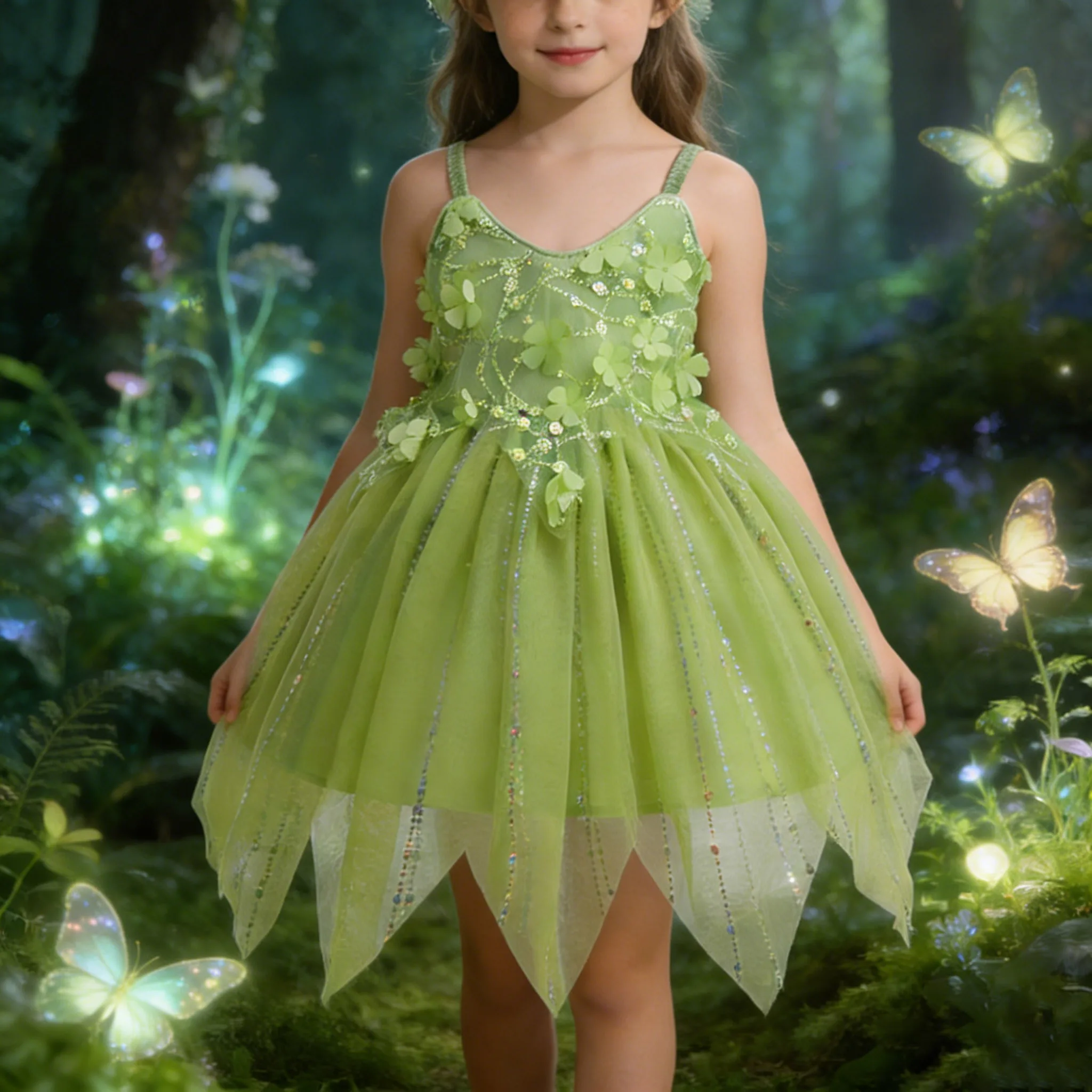 Girls Green Tulle D…