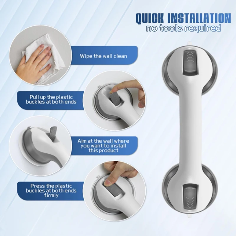 المزدوج قفل شفط كأس المضادة للانزلاق دش مقبض السلامة المرحاض مقبض إمساك للحمام دعم المسنين التوازن مساعدة مقابض