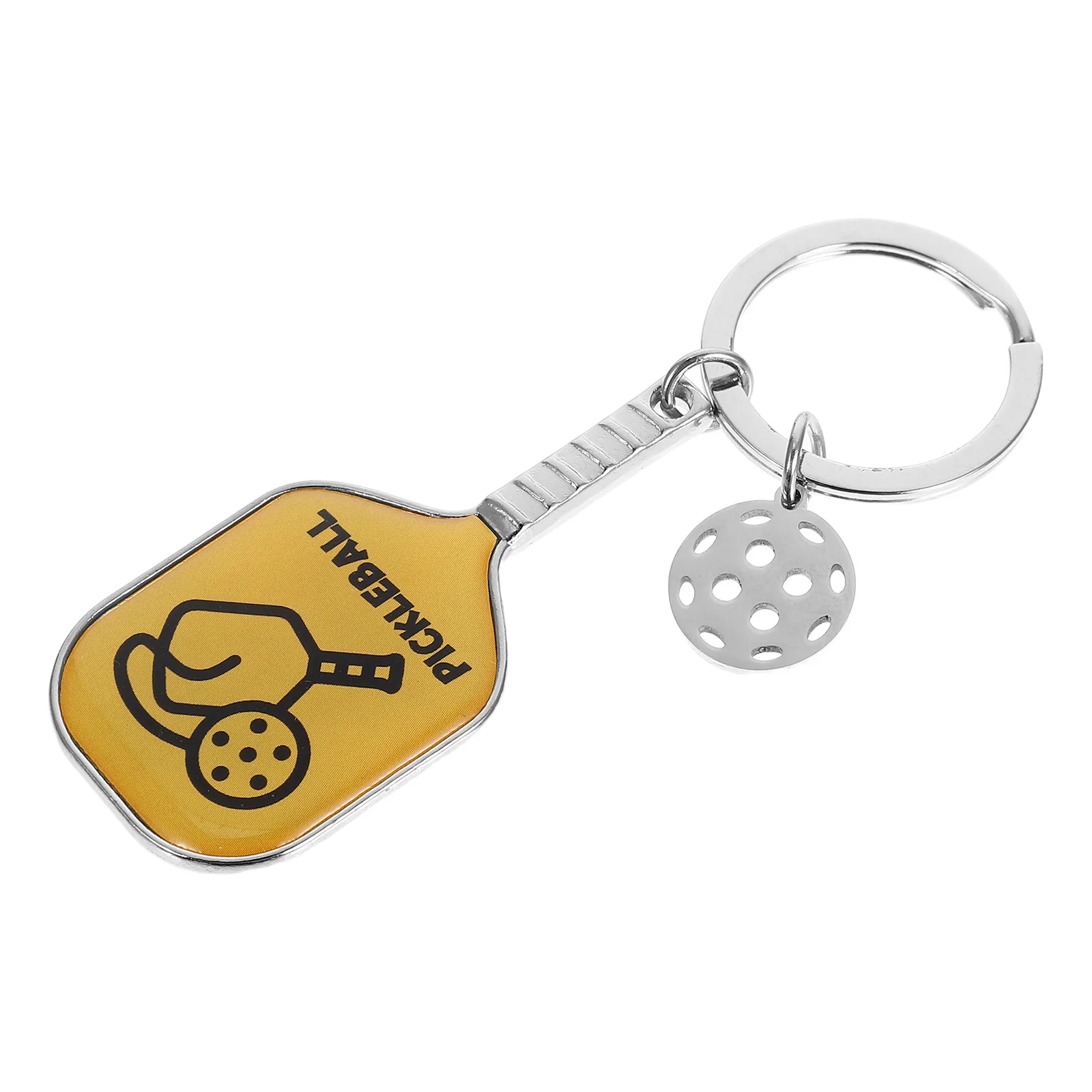 

Zinc Alloy Pickleball Paddle Keychain Realistic Design Sporty Keyring for Keys Bags Lanyard Charm Accessories for Sports Fans