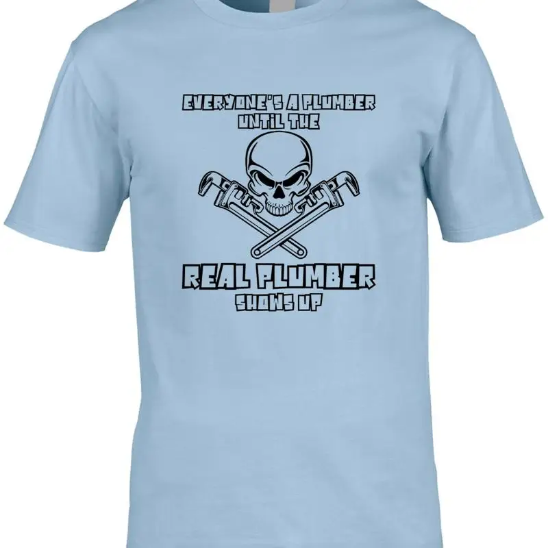 

Plumber Mens T Shirt Funny Job Occupation Real Trade Builder Plumbing Work