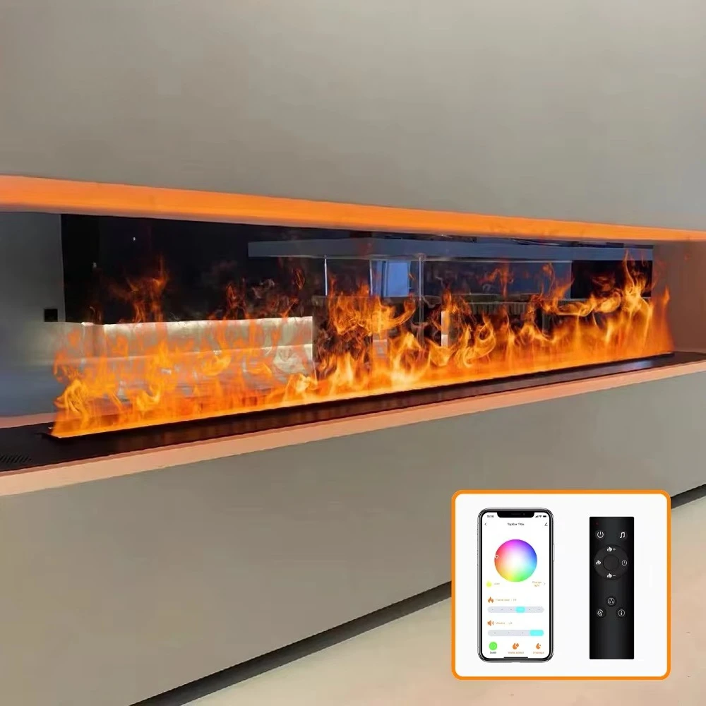 

Modern Wi-fi Led Flame Artificial Logs Water Vapour Mist Fire Steam Electronic Fireplace 3d Fire Place Electric Fireplace 150cm