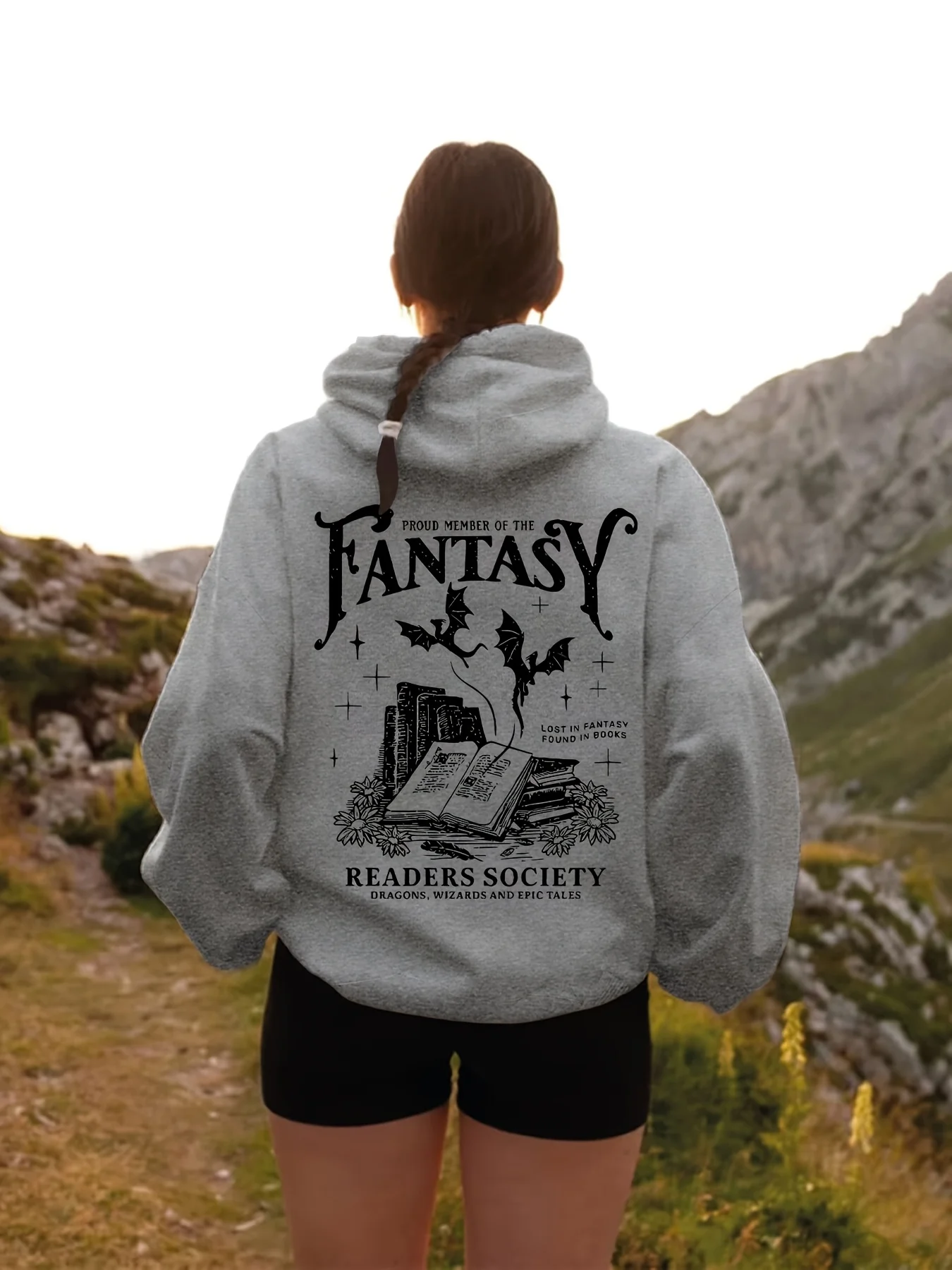 Women Fantasy Readers' Club Hoodie Unisex Autumn Winter Fleece Oversized Hooded Everyday Outdoors Hoodie for Any Occasion view 2