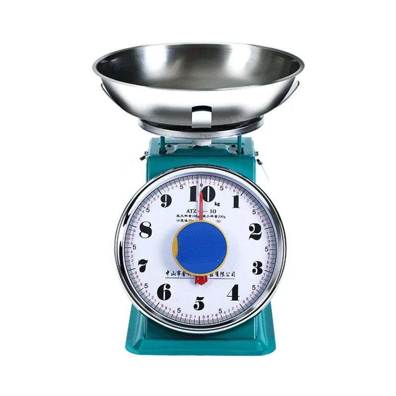 Old-fashioned weighing disc pointer retro scale household spring scale commercial platform scale