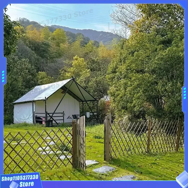 Heavy Duty Luxury Nomadic Canvas Tent Steel Frame PVC Coating Customizable for Garden Trade Shows Wooden Deck Insulation - view 4