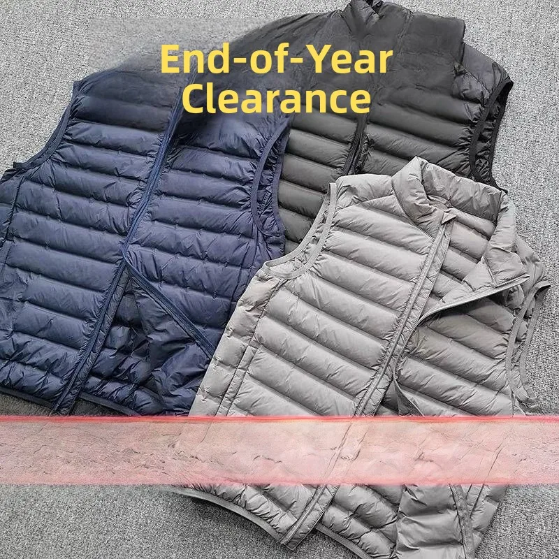 

Men's Versatile Stand Collar down Cotton Vest Lightweight Warmth Sl Crt Outerwear Faion Special Wide Fit Autumn Zipper