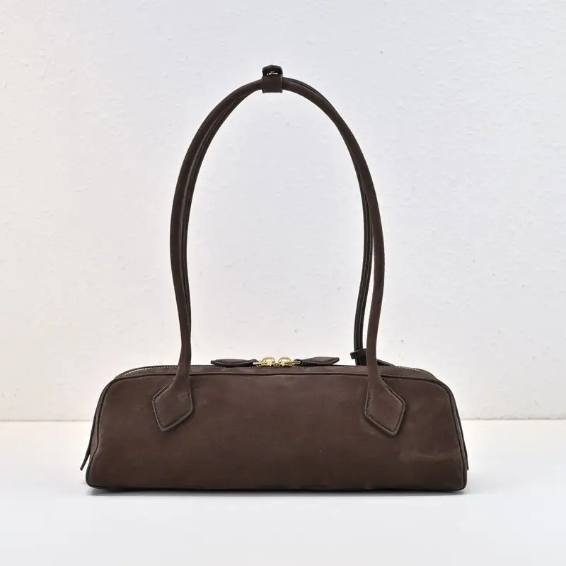 Hot Sale New Genuine Leather Handbag Solid Color Simple Handbag Small Square Row Bag Women's Suede spring and summer versatile