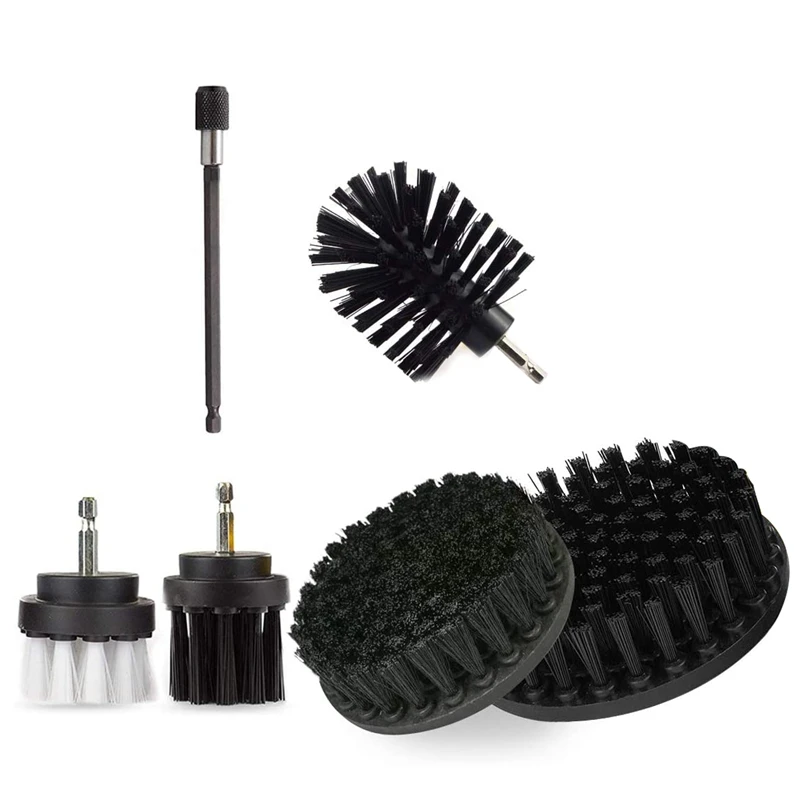 

6-Part Drill Brush, With 6 Inch Extended Attachment For Tile Sealant, Sink, Floor