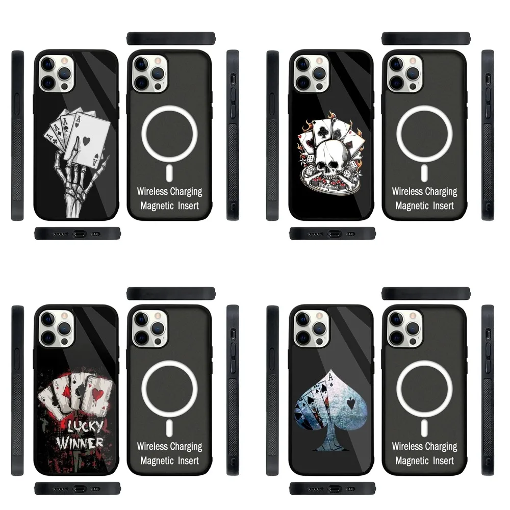 Ace of Spades Poker  Phone Case Strong Magnetic For IPhone 15,14,13,Pro,Max,Plus,11,12,Mini For Magsafe Wireless Charging