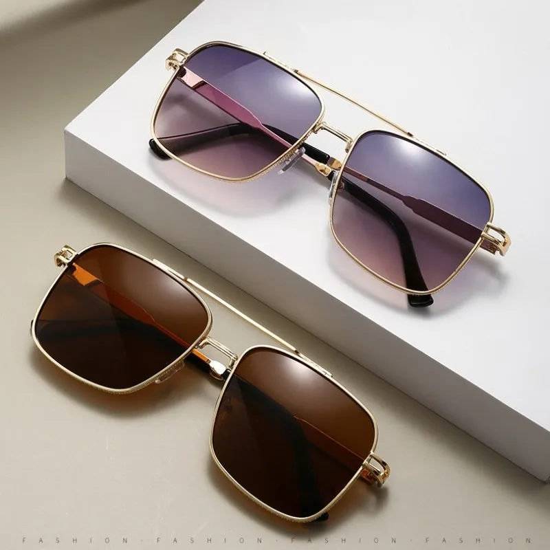 

New Men's Classic Square Sunglasses Retro Style Cool High-End UV400 Protection for Driving Business Travel Sunglasses for Men