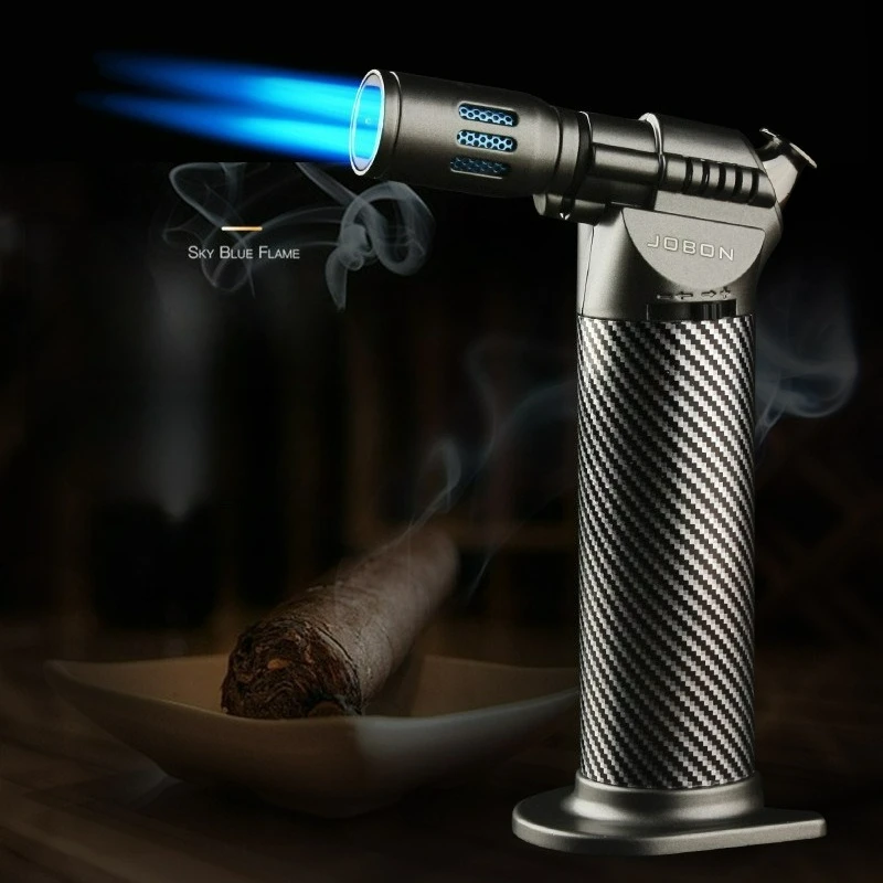 JOBON Four Flames High Power Welding Gun Turbine Butane Gas Torch Lighter Safety Lock Switch Outdoor BBQ Kitchen Cigar Lighters
