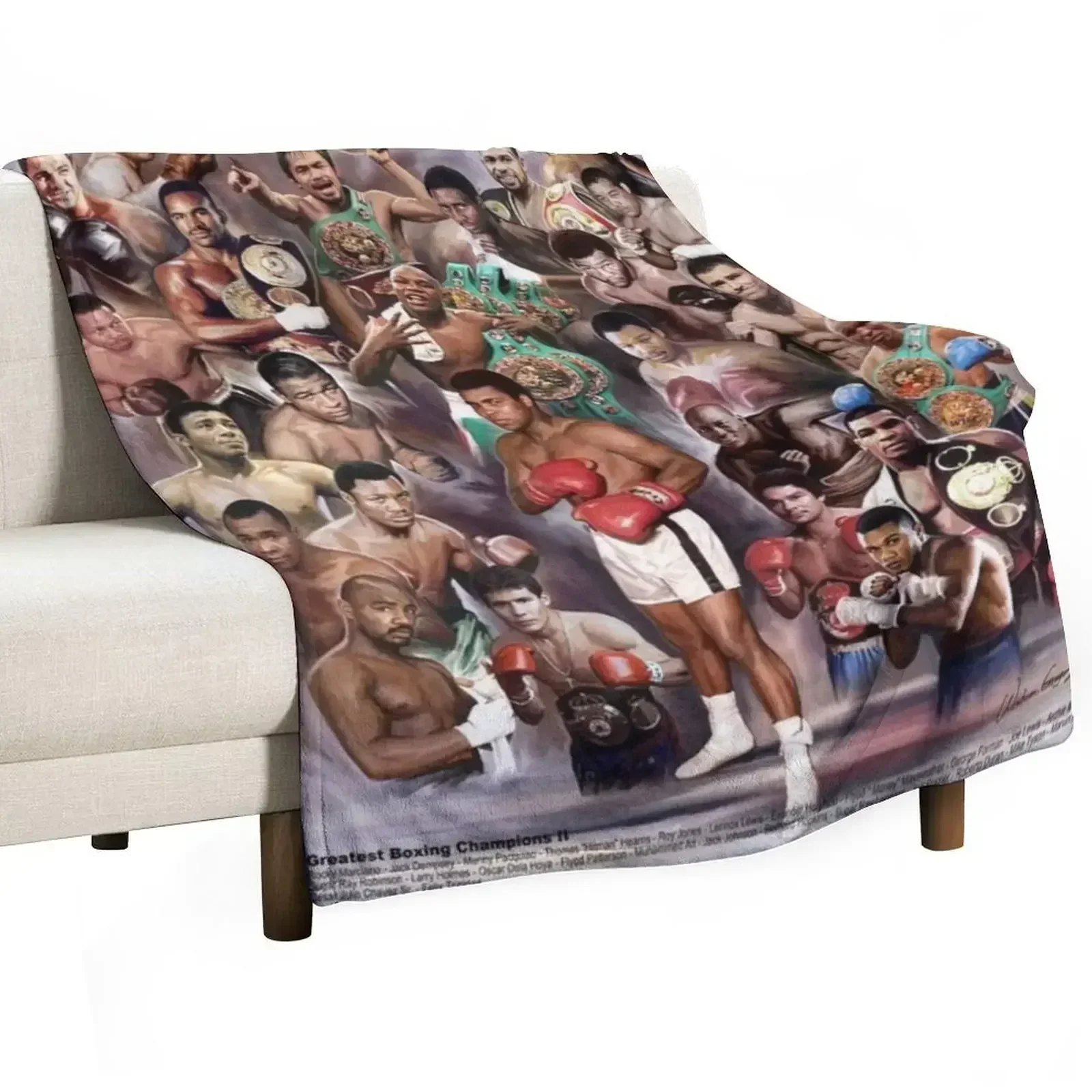 

Boxing Greats Throw Blanket Stuffeds Flannel Fabric Softest Blankets