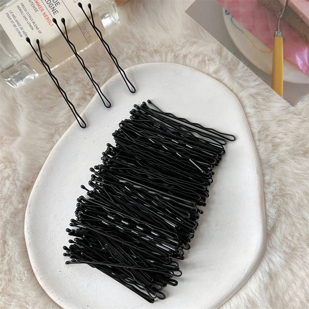 Black Bobby Hair Pin Hair Side Clips Bangs Clips Broken Hair Finishing Clips Simple Style Hair Accessories